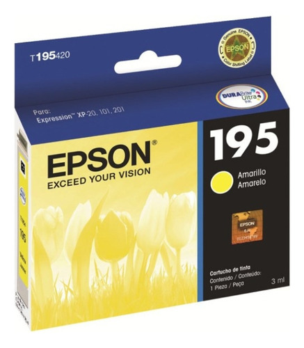 Cartucho Epson T195 Amarillo Xp201 Xp211 Original T195220-al