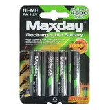 Pila Batería Recargable Doble A X4 Unidades 2800mah 1.2v 