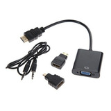 Convertidor Hdmi A Vga Con Audio + Gratis Microhdmi Minihdmi