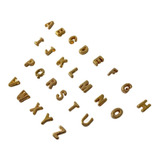 Letra 6mm En Chapa De Oro , 3 Abecedarios , 78 Letras