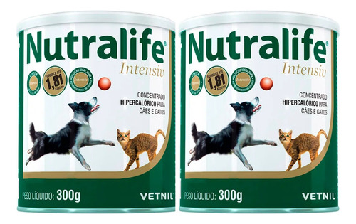 Combo 2 Nutralife Intensiv 300g Vetnil Suplemento