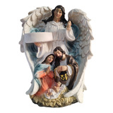 Adorno Decorativo Porta Vela Angel Nacimiento, Alto 18cm