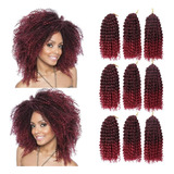 Marlibob Crochet Braids Hair Extensions 6 Packs/lot 8'' Burg