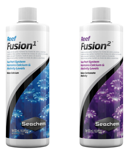 Combo Reef Fusion 1 Y 2 500ml Agua Acuario Marino Arrecife