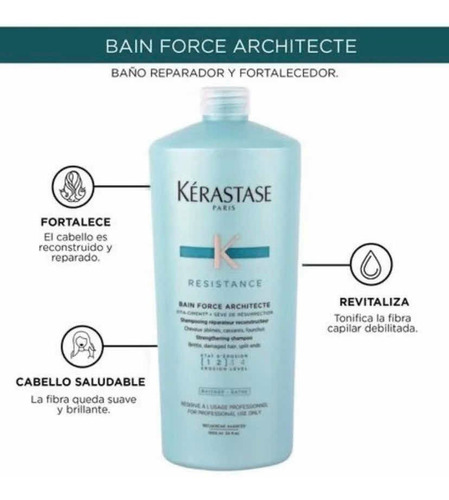 Kerastase Resistance Bain Force Architecte 1000ml Cab Dañado