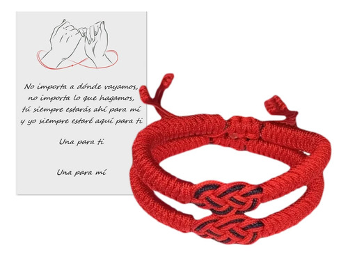 Par Pulseras Pareja Novios B027 Hilo Rojo Destino Infinito