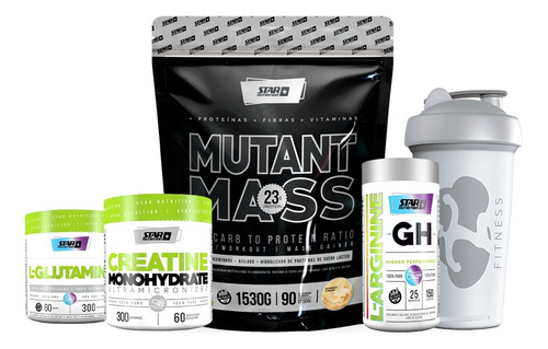 Mutant Mass+glutamina+creatina+larginina+vaso-star Nutrition