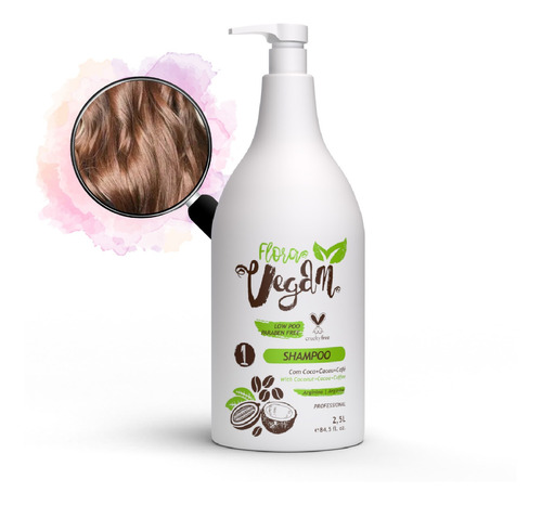  Shampoo Vegano De Lavatorio Profissional Flora Vegan 2,5l 