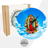 Reloj Virgen De Guadalupe Vidrio Personalizado Artesanal