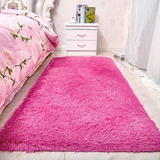 Alfombra De Felpa Suave Antideslizante, Color Rojo Rosa