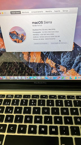 Macbook Pro 13 Processador C2d, Ano 2010, 4gb E Hd De 500gb