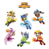 Figuras Paw Mighty Pups Base Rígida Kit 7 Pzs Coroplast