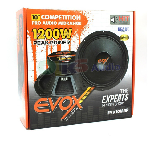 Medio Rango 10 600w Rms 8 Ohms Open Show Evox Beast Evx10mrp Color Negro Con Naranja