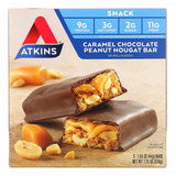Atkins Caramel Chocolate Peanut Nougat Bar,1.6oz, 5-pack
