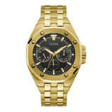 Reloj Hombre Guess Gw0278g2 Cuarzo Pulso Dorado En Acero