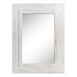 Espejo De Pared Grande Rústico 60x80 Cm Blanco Living