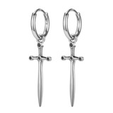 Aros Punk Hombre Mujer Daga Silver Space Earing 