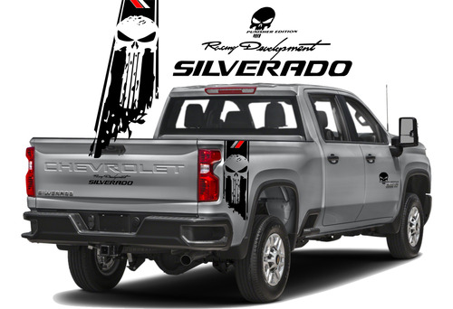 Kit Sticker Calca Chevrolet Silverado Punisher Edition