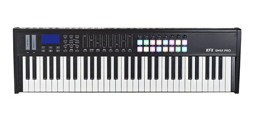 Kfx Sw61 Pro Teclado Controlador Midi Usb 61 Teclas 16 Pads