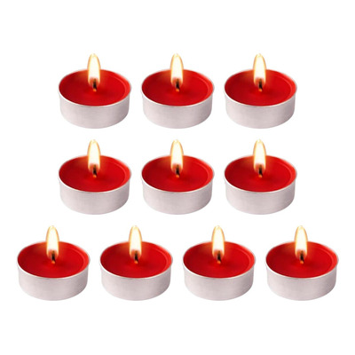 Kit 10 Velas Rechaud Decoração Romantica Vermelha Cor Vermelho