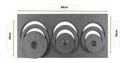 Chapa Fogão À Lenha Mineira 3 Furos Com Redutor 67x29x26