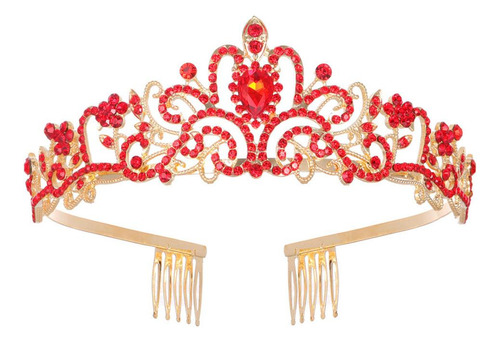 Corona De Diamantes De Imitación De Princesa, Tiara Plateada