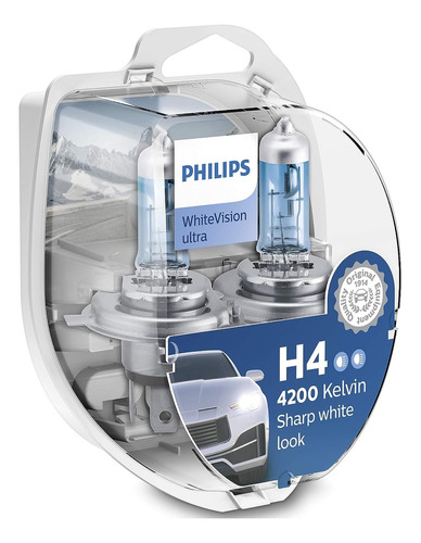Kit 2 Lamparas Philips H4 Sharp White 4200k 60/55w T10 Blue