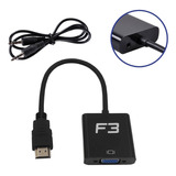 Adaptador Cabo Hdmi Para Vga Tv Pc Xbox 360 Notebook Monitor