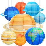 Linternas De Papel Espacial 8pcs Planetas Colgantes Lin...