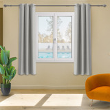 Cortina Blackout Corta Ventanas Hogar 214x160 2 Piezas Color Gris