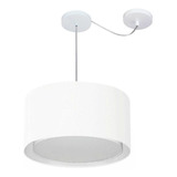 Lustre C/ Desvio De Centro Md-4305 Cupula Tec 40x25cm Branco