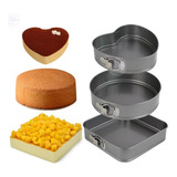 Set 3 Molde De Corazon Desmontable Antiadherente Postre Pan