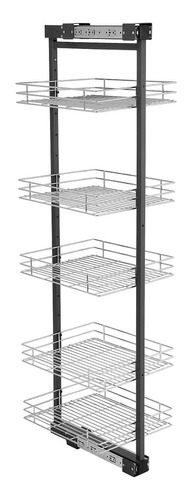 Coluna Deslizante Com 5 Cestos Aramados 41x25cm Para Armário