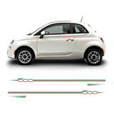 Par Adesivo Faixa Lateral Paralama Fiat 500 Italia Sport  40