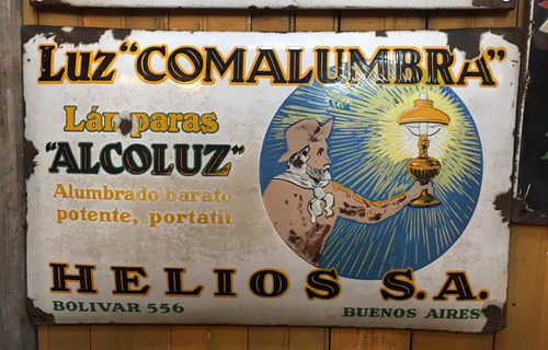 Cartel Antiguo Enlozado Comalumbra. Helios. 7o 1445