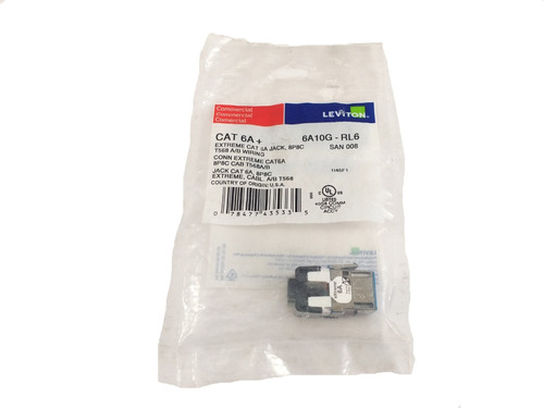 Conector Jack Rj45  Leviton Mod 6a10g-rl6 Cat 6a+ En Azul 