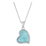 Beaux Bijoux Collar Con Colgante De Corazón De Larimar Natur