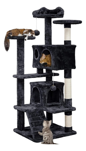 Torre Árbol Rascador Para Gato Dos Casas 3 Niveles Vanlig®