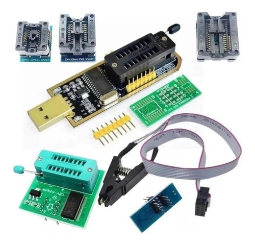 Programador Gravador Usb De Eprom Bios Ch341a + Adaptadores