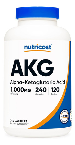 Suplemento Akg (ácido Alfa Cetoglutárico) 1000 Mg Nutricost