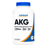 Suplemento Akg (ácido Alfa Cetoglutárico) 1000 Mg Nutricost