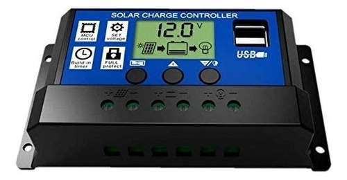 Regulador De Carga Solar Digital 12v 24v 30a 2usb 