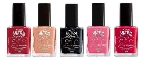 Esmalte Ultra Color 60 Second Express Avon 10ml Kit 5 Un