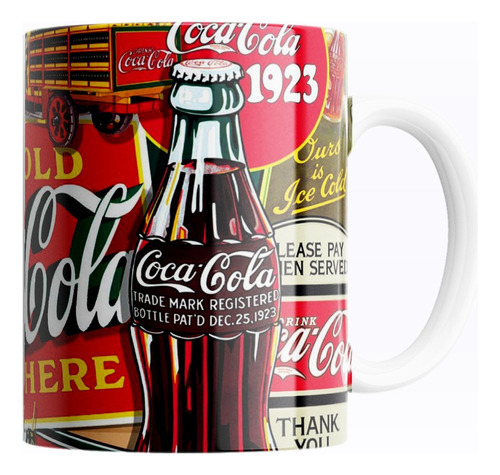 Taza De Cerámica Vintage Cocacola Varios Diseños 325ml