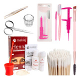 Kit Sobrancelha Henna Makiaj Designer Completo Iniciante 