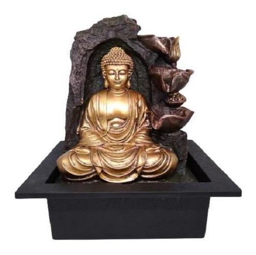 Figura Decorativa Adorno Buda Meditando Tono Gold