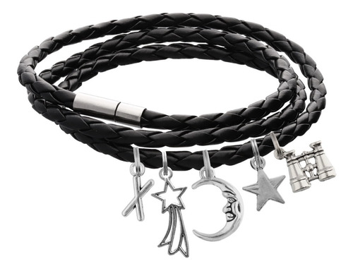 Pulsera Astrónomo Dije Luna Estrellas Binoculares Letra Moda