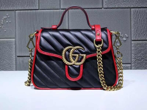 Gucci Marmont Mini Top Handle Negra En Piel Envío Gratis Msi