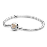 Pulsera Pandora Signature Plata S925 Y Oro Dorado Original