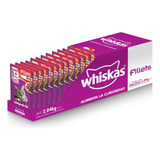 Pack X24 Alimento Húmedo Whiskas Gatos Fillets Res 85g C/u